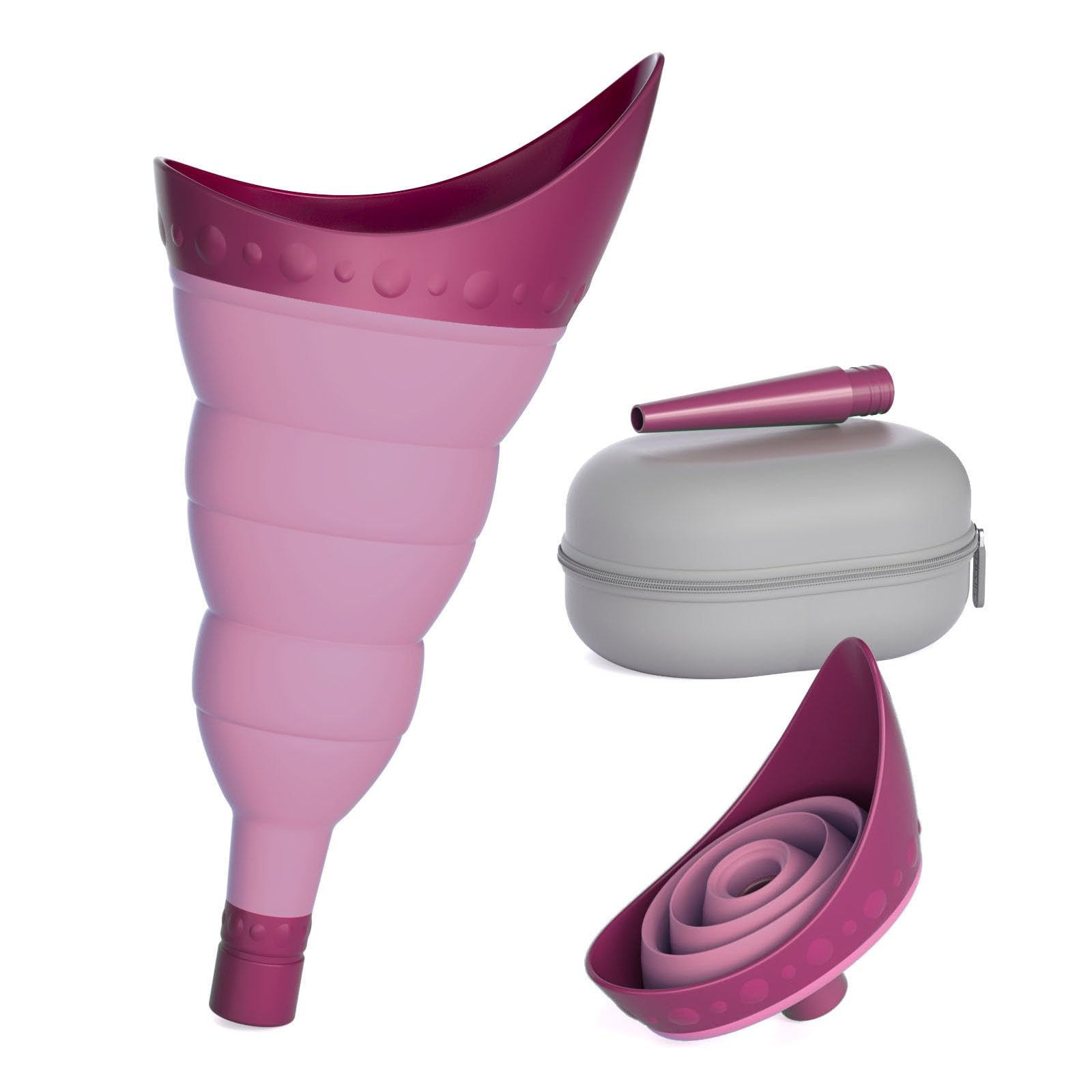 Foldable Female Urinal Device - Portable Pee Funnel for Women Travel, Stand to Pee Cup with Tube Case | Perfect for Camping, Hiking & Road Trips