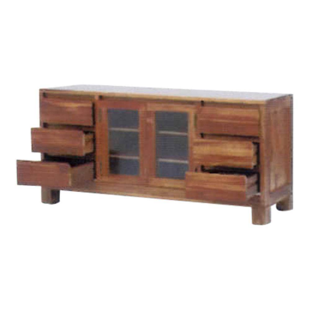 Levette Solid Teak Wood Buffet Hutch - Stylish Storage Cabinet for Dining Room, Kitchen, or Living Room - Perfect for Organizing Dishes, Glassware & Home Decor