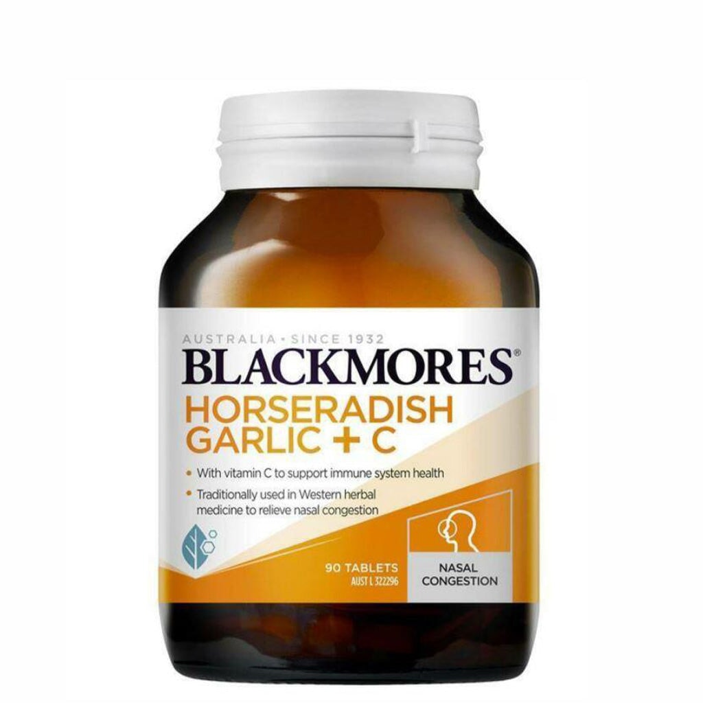 Blackmores Super Strength Horseradish Garlic + C Supplement - Immune Support & Antioxidant Boost - Supports Respiratory Health & Circulation - Perfect for Cold Season & Wellness Routine