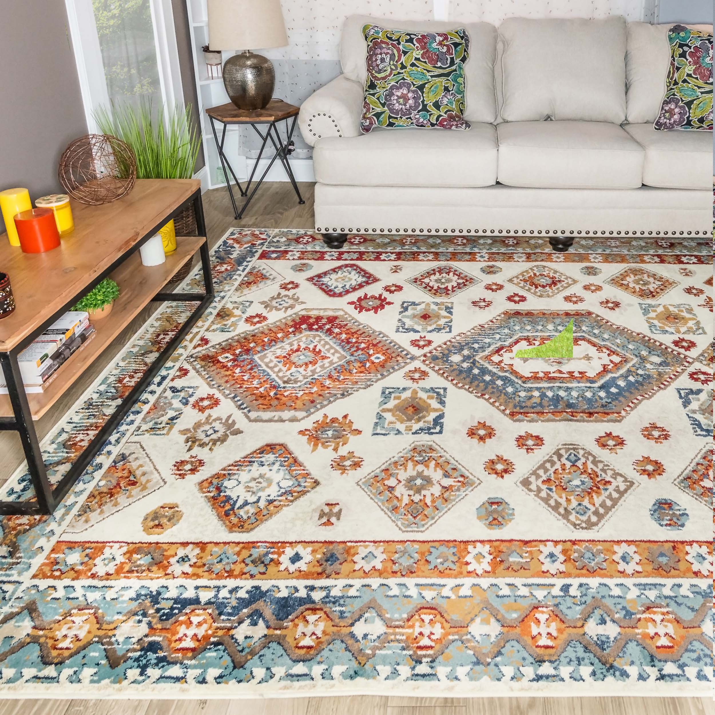 Taimak Aztec Geometric Indoor Sangria Southwestern Area Rug - Southwestern Style Handmade Rug for Living Room, Bedroom, or Dorm Decor