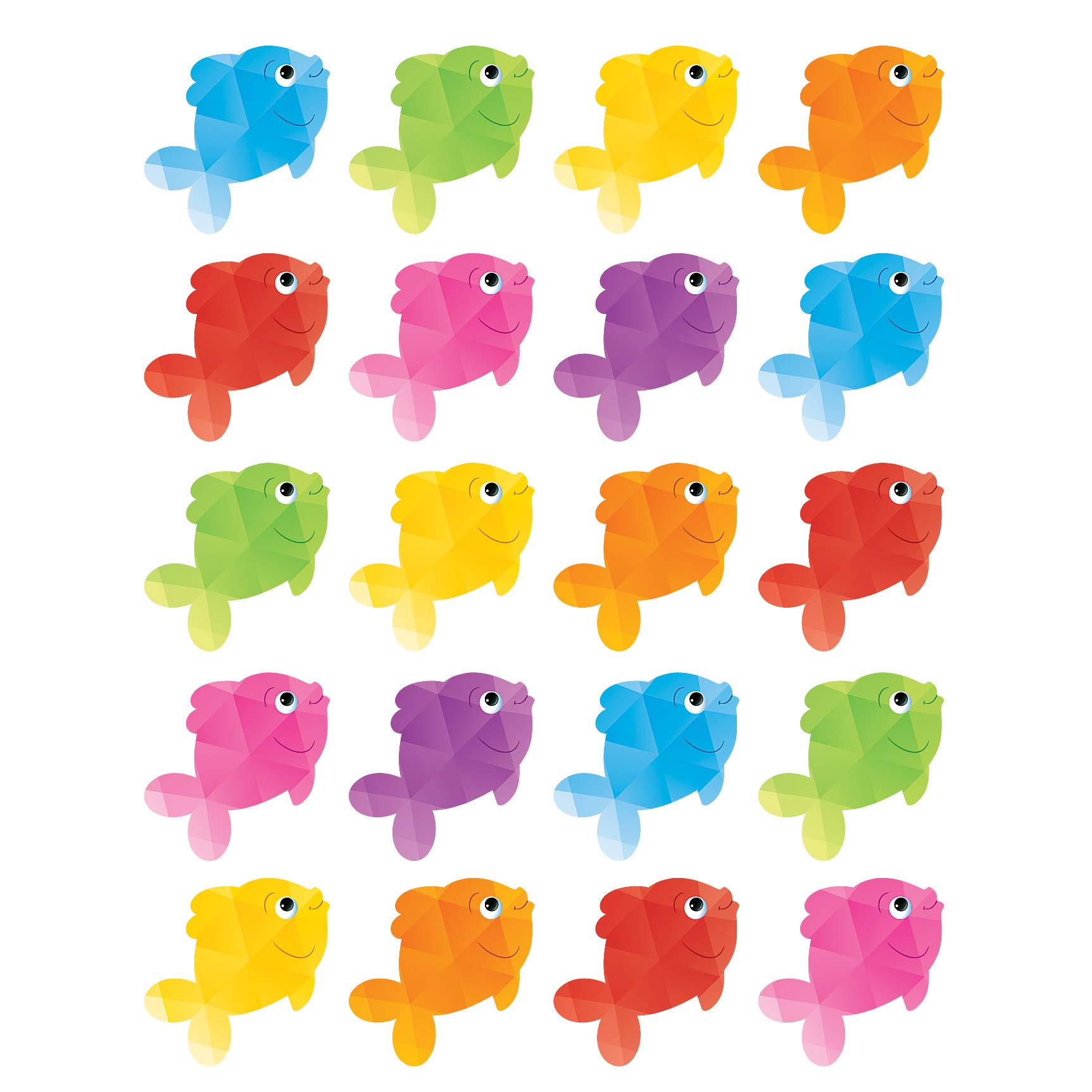 Colorful Fish Stickers for Teachers - 120 Stickers per Pack, 12 Packs Total - Perfect for Classroom Rewards, Scrapbooking & Kids' Art Projects