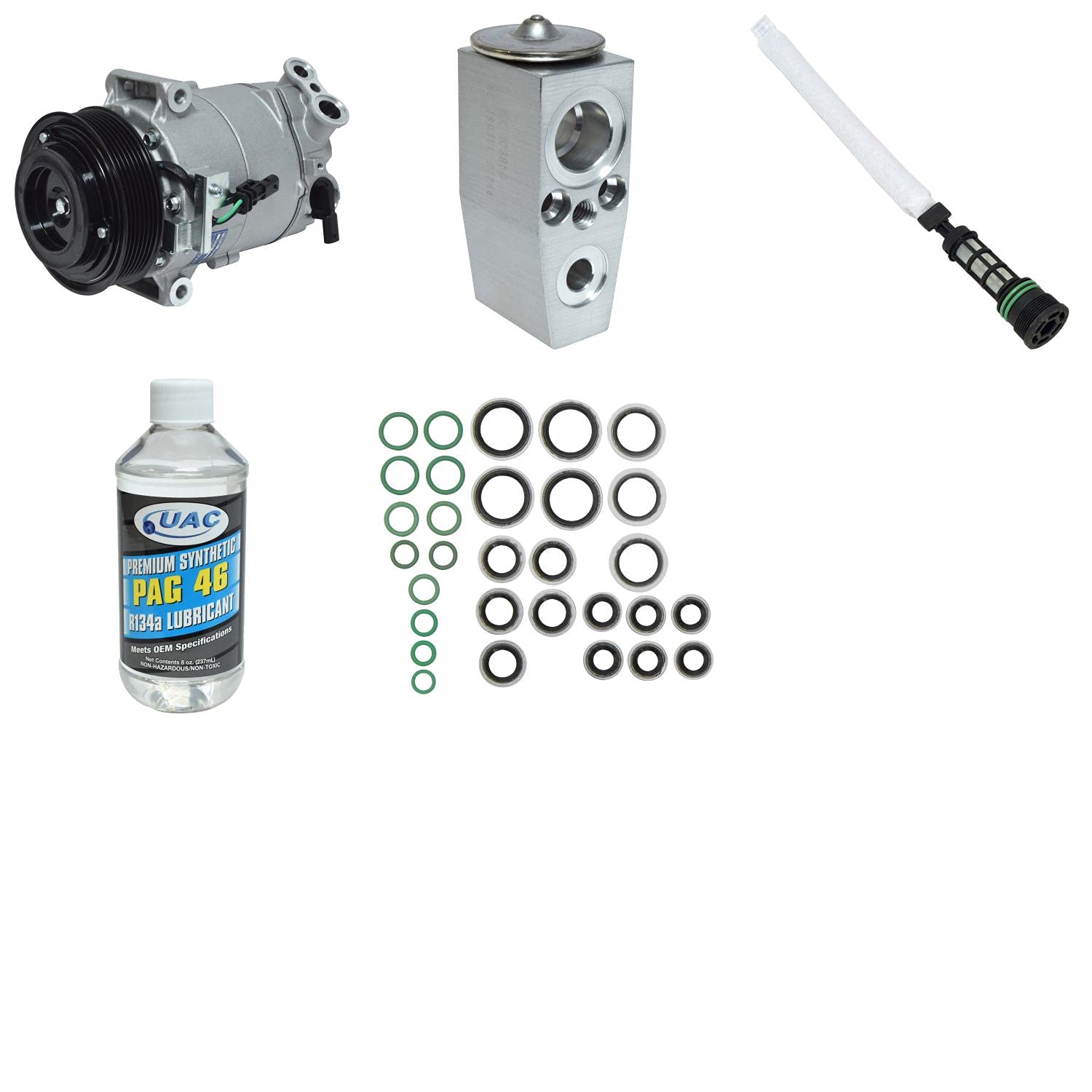 HVAC A/C Compressor Replacement Kit - Compatible with Most Vehicles - High Performance Auto AC Repair Kit for Home & Professional Mechanics