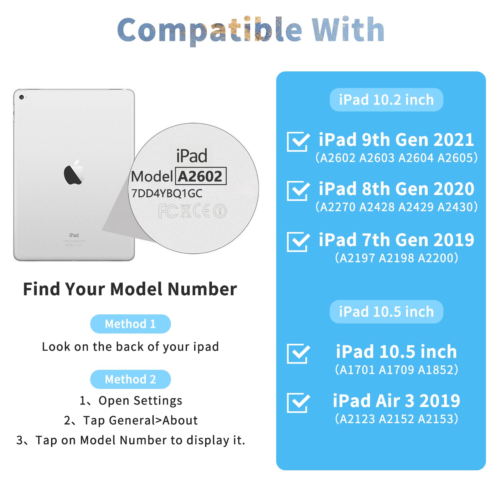 FUWANG Detachable Backlit Keyboard Case for iPad 9th/8th/7th Gen 10.2 inch, iPad Pro 10.5 & iPad Air 3rd Gen - 7 Color LED Backlight with Stand & Apple Pencil Holder | Perfect for Work, Study & Travel