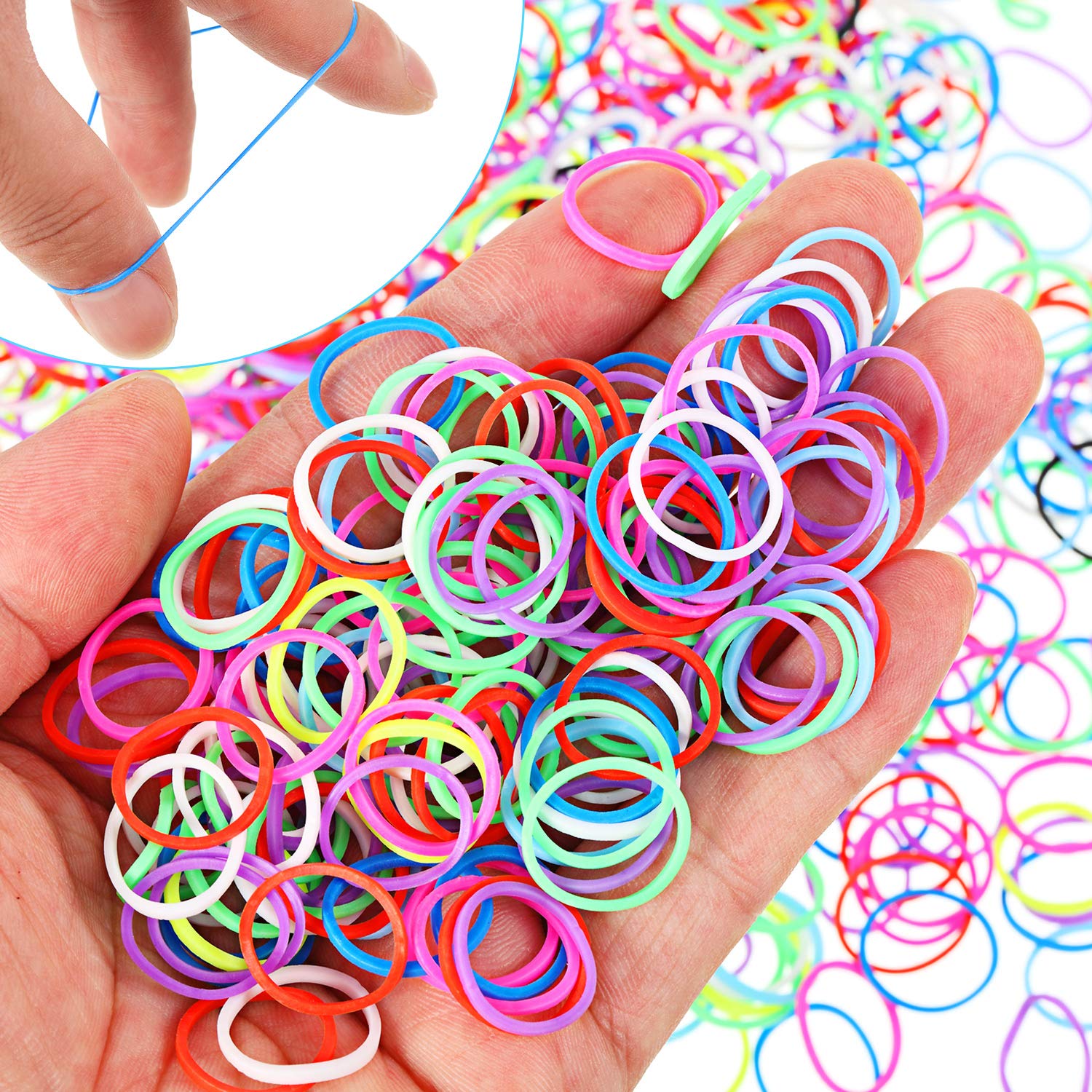 1000 Mini Soft Elastic Rubber Bands for Hair Braiding - Vibrant Color Hair Ties for Kids, Adults & DIY Crafts - Perfect for Ponytails, Braids & Hairstyling