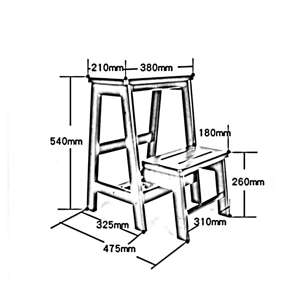 KAZUP 2-Step Solid Wood Folding Step Stool - Dual Use Ladder Stool for Home, Shoe Changing, and Flower Stand (Size A) - Perfect for Kids, Elderly, and Home Organization
