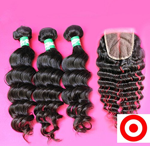 Premium 8A Grade Philippines Virgin Remy Human Hair Lace Closure with Bundles - 16