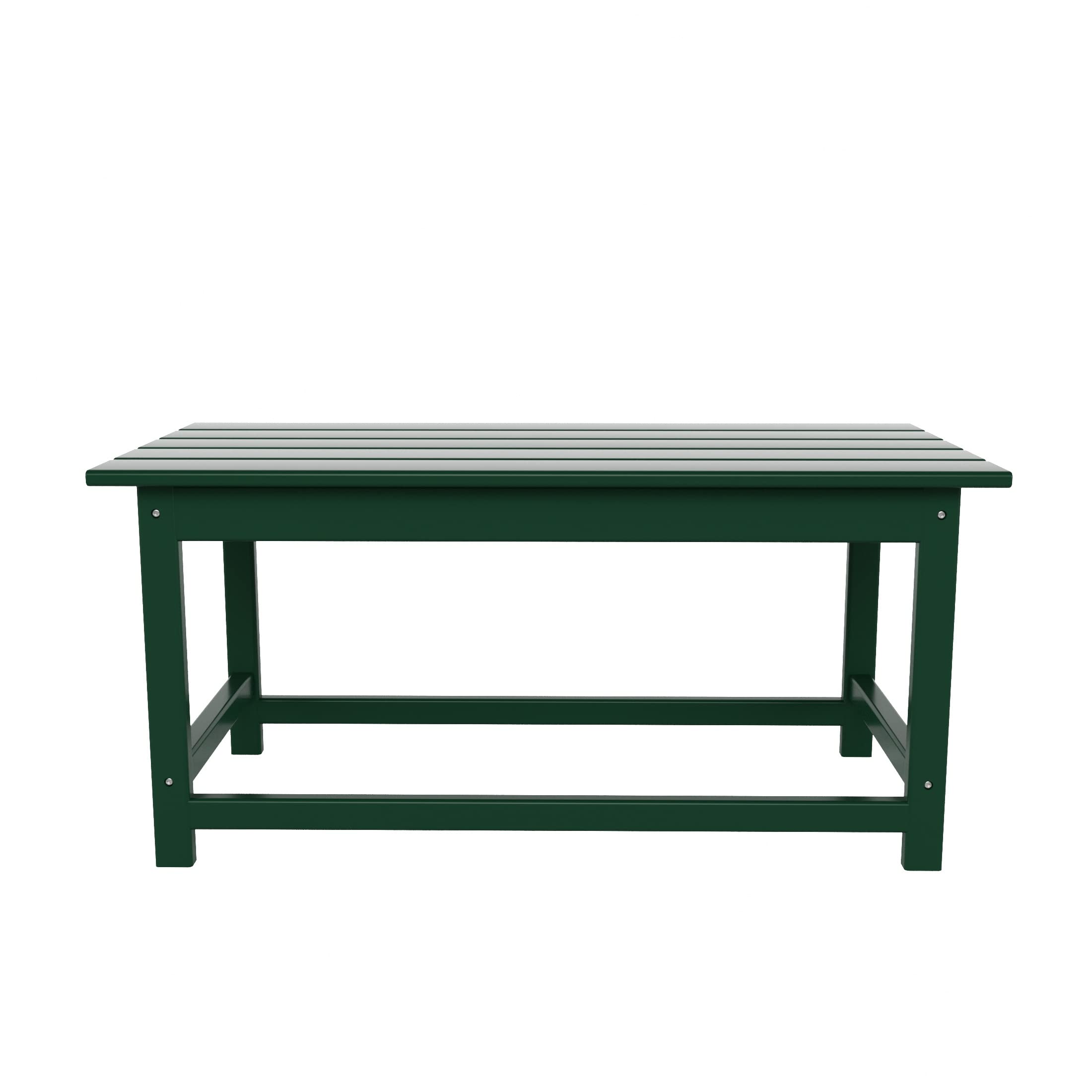 **HDPE Outdoor Drink Table - Weather Resistant Adirondack Conversation Table for Patio, Porch, Balcony, Poolside & Backyard - Dark Green Accent Table for Seaside & Outdoor Relaxation**