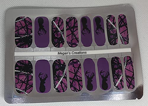 Pink Camo Deer Nail Polish Wraps & Strips - Easy DIY Nail Art Decals for Women - Perfect for Parties, Holidays & Everyday Wear