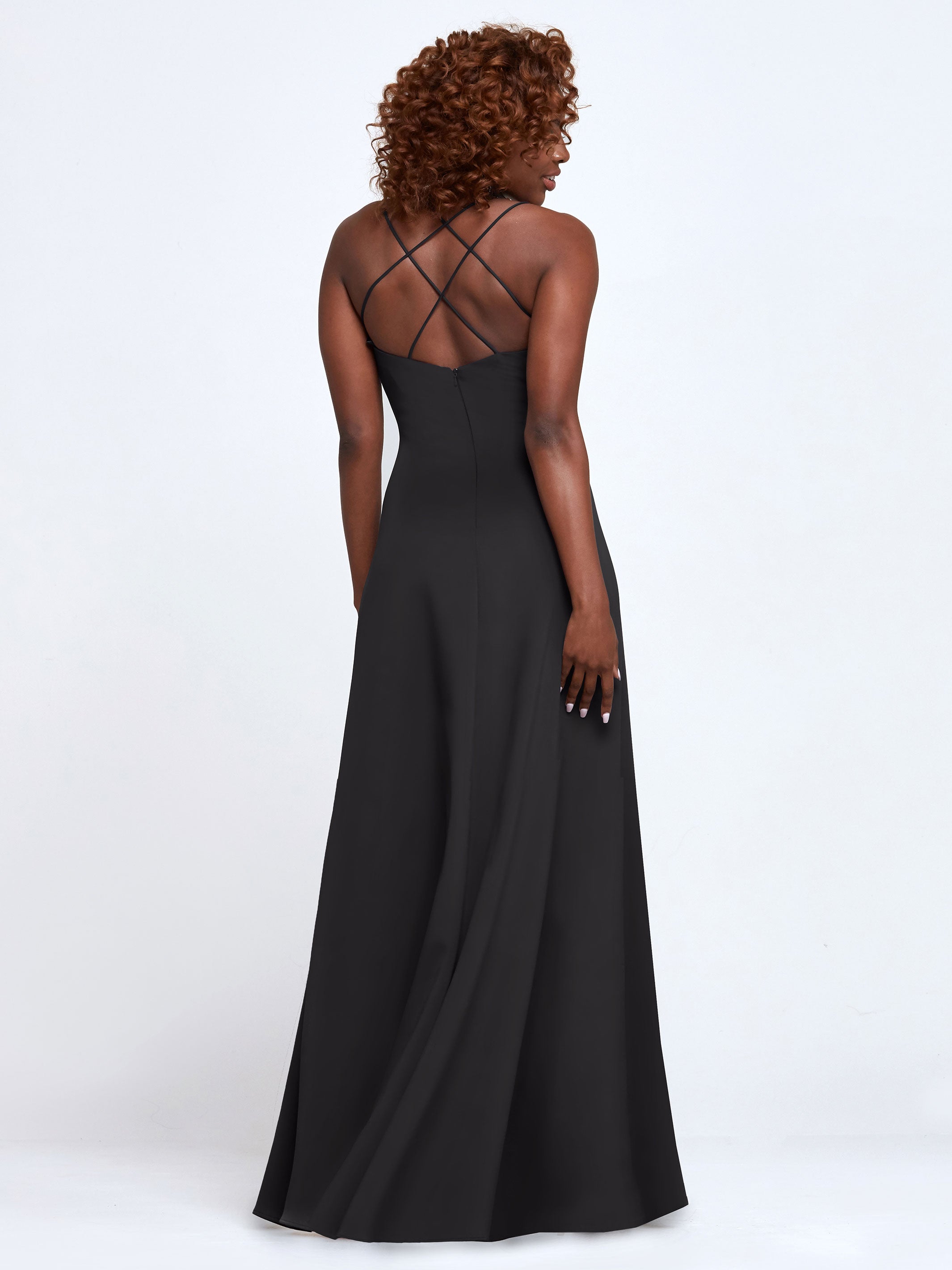 Elegant 83045 Double Knit A-Line Bridesmaid Dress with Adjustable Spaghetti Straps - Perfect for Weddings, Formal Events & Special Occasions