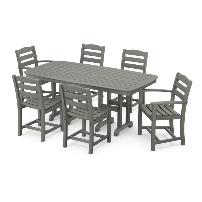 POLYWOOD La Casa Café 7-Piece Outdoor Dining Set - Patio Furniture for Backyard, Poolside & Garden - Weather-Resistant & Durable