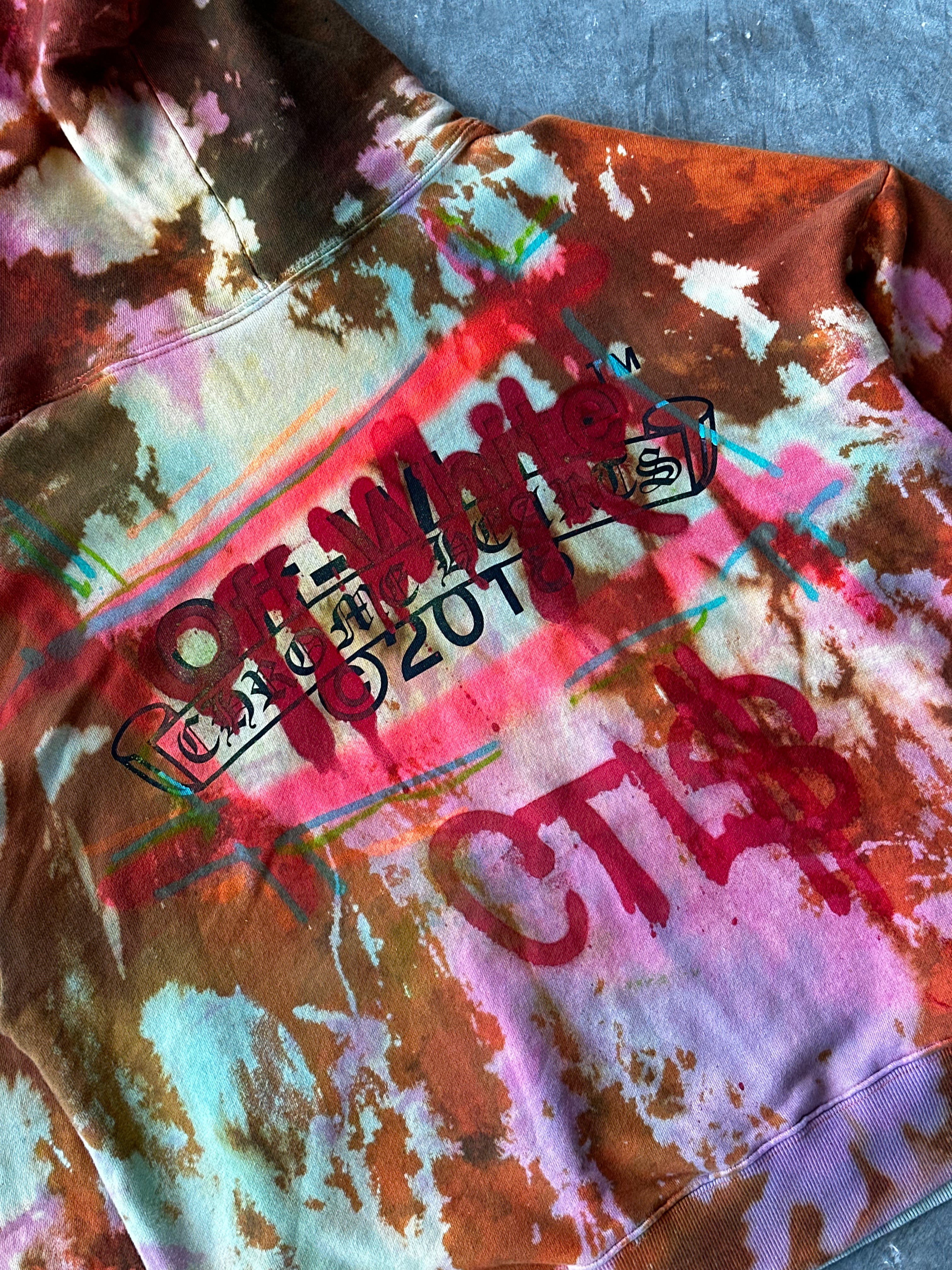 Chrome Hearts Off White CVTVLIST Orange Tie Dye Bleached Hoodie - Stylish Streetwear for Men & Women | Perfect for Casual Outfits, Music Festivals and Urban Fashion