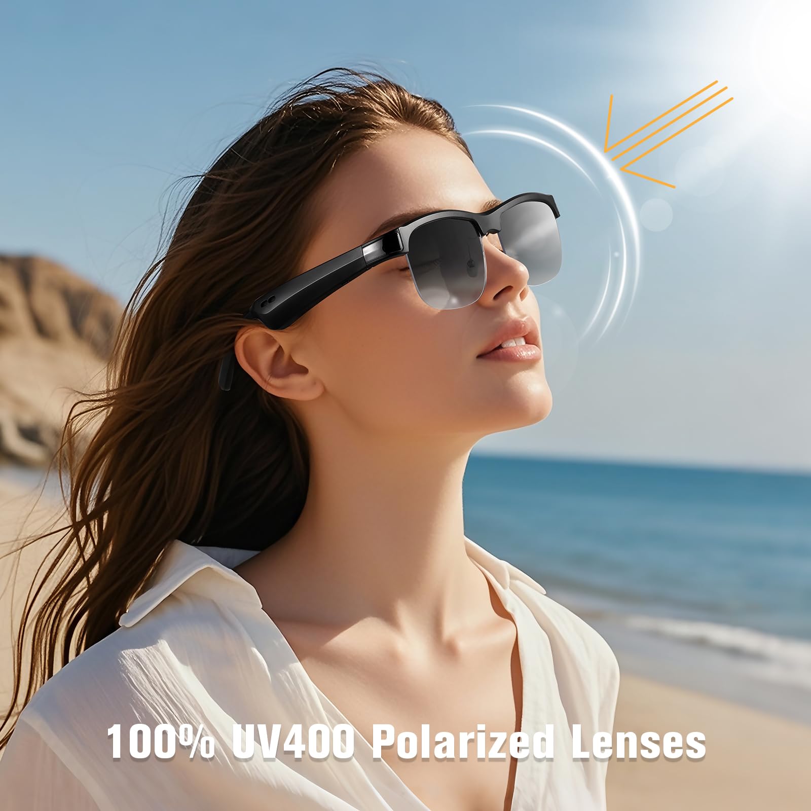 Smart Blue Light Blocking Bluetooth Sunglasses for Women & Men - Photochromic Lens, Built-in Mic & Speakers - Perfect for Driving, Gaming & Outdoor Activities