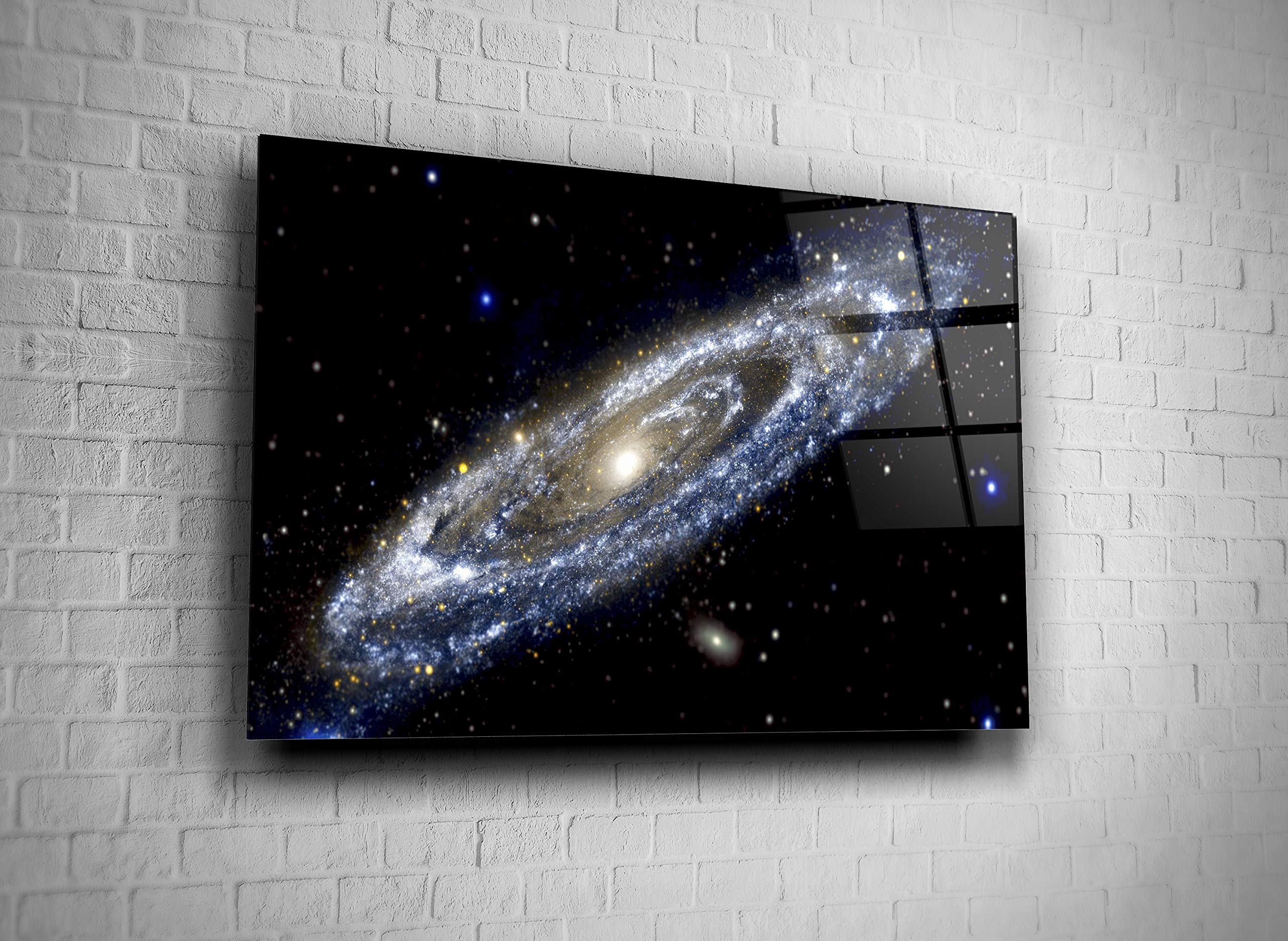 Milky Way Galaxy Solar System Astronomy Tempered Glass Wall Art - Modern Space Themed Home Decor, Office & Hotel Decoration - Perfect Gift for Astronomy Lovers (24x36) - Ideal for Living Rooms, Bedrooms & Workspaces