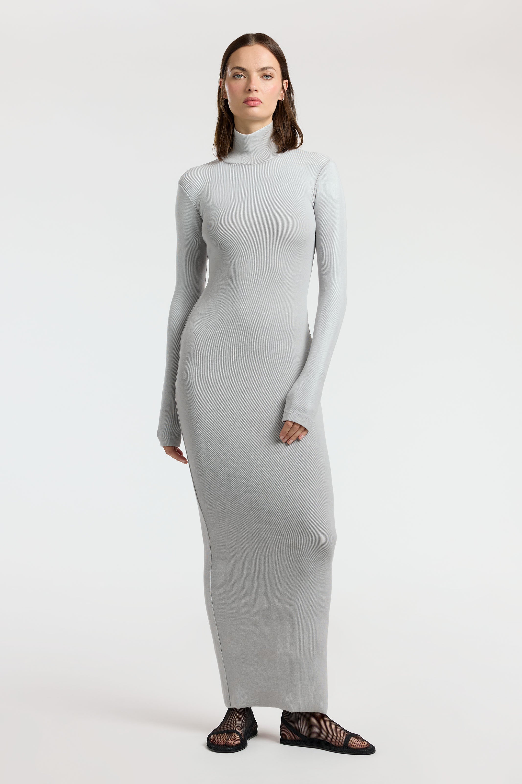 Elegant Verona Turtleneck Maxi Dress for Women - Winter Long Sleeve Bodycon Evening Gown - Perfect for Holiday Parties, Date Nights & Formal Events