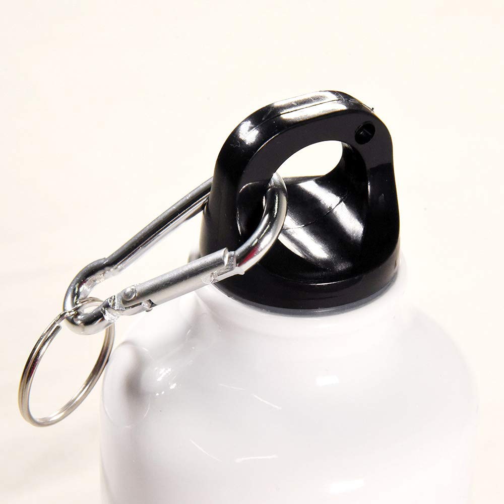 20oz Insulated Stainless Steel Sports Water Bottle with Carabiner Clip - Leakproof & Durable for Gym, Hiking & Outdoor Activities - Funny Design White Water Bottle