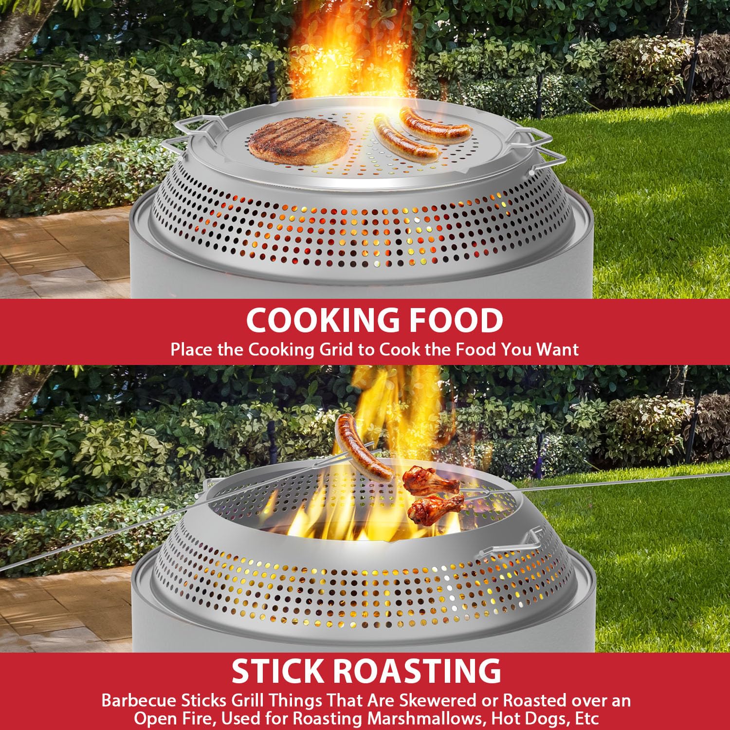 Solo Stove Yukon Spark Shield - Stainless Steel Fire Pit Spark Protector Screen for Outdoor Backyard, Camping & Bonfire Safety - Includes 2 Guide Sticks | Perfect for Patio, Garden & Campfire Gatherings