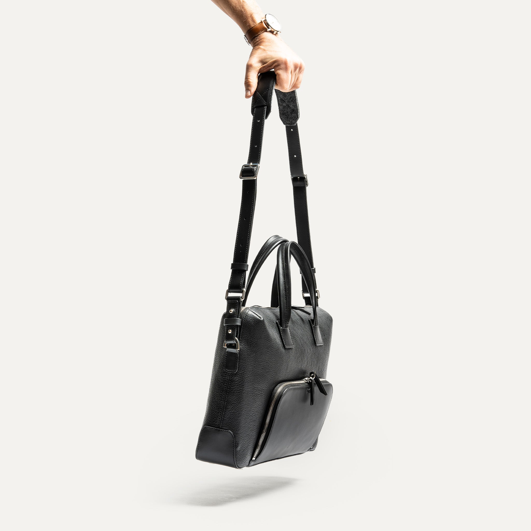 Premium Black Pebbled Leather Handbag for Women - Stylish & Durable Crossbody Purse for Work, Travel & Everyday Use