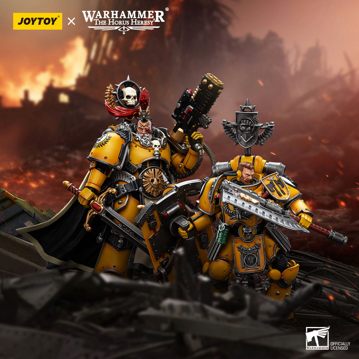 JOYTOY 1/18 Scale Warhammer The Horus Heresy Imperial Fists Legion Praetor Action Figure with Power Sword & Fafnir Rann - Collectible Reissue for Display & Wargaming Scenes