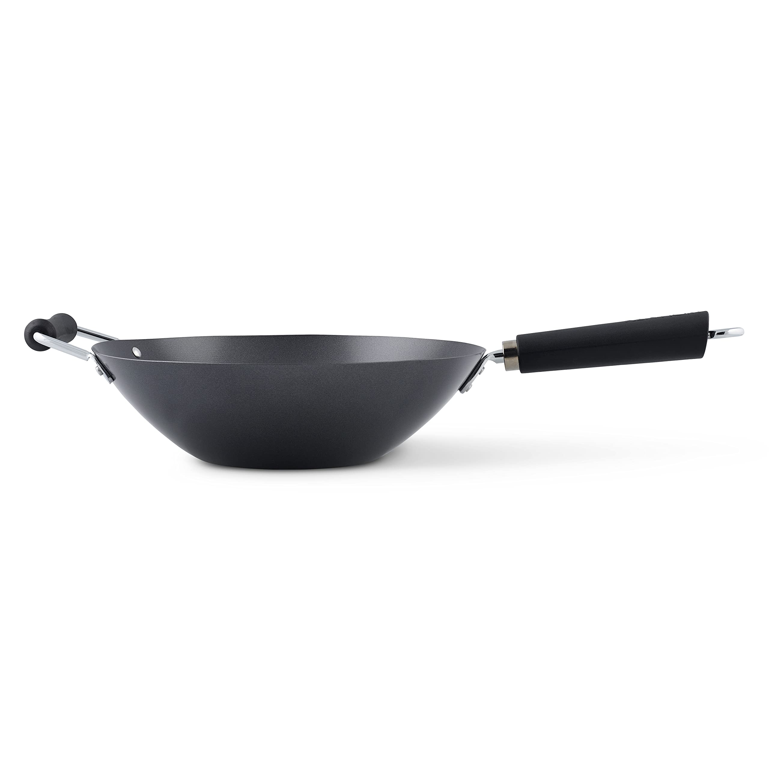Ken Hom Carbon Steel Non-Stick Wok Pan - 31cm Induction Compatible, Dishwasher Safe, 5-Year Warranty - Perfect for Stir-Frying, Sautéing & Asian Cooking (Model KH431001)