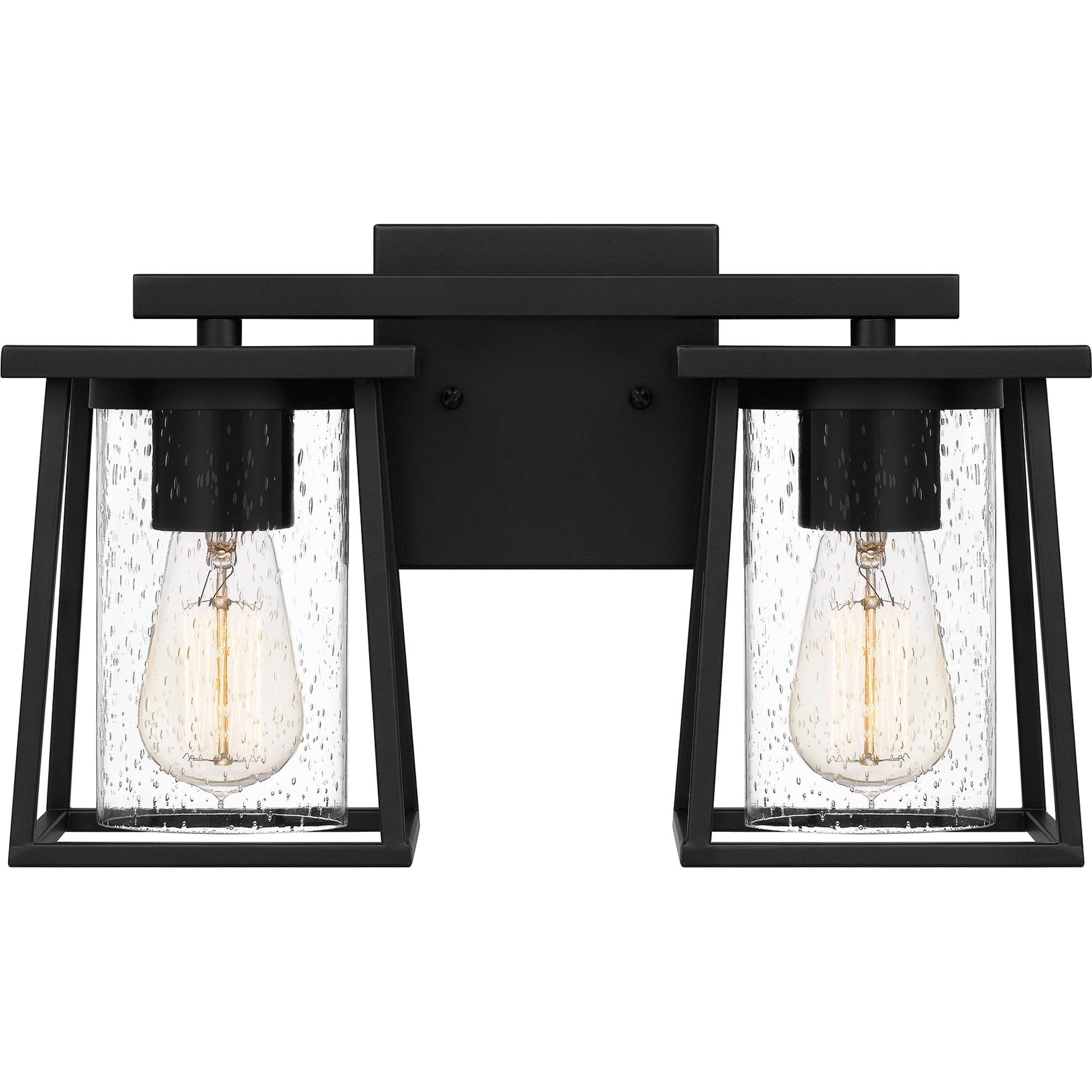 Quoizel Lodge 2-Light Matte Black Bathroom Vanity Light - Perfect for Modern Bathroom & Powder Room Lighting