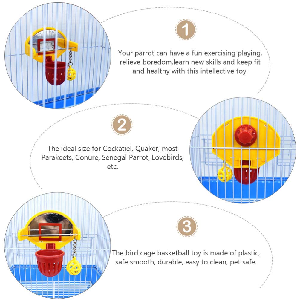 TEHAUX Mini Basketball Toy for Parrots - Interactive Chew Toy & Training Accessory for Budgies, Parakeets, Canaries | Fun Cage Activity for Bird Enrichment & Exercise