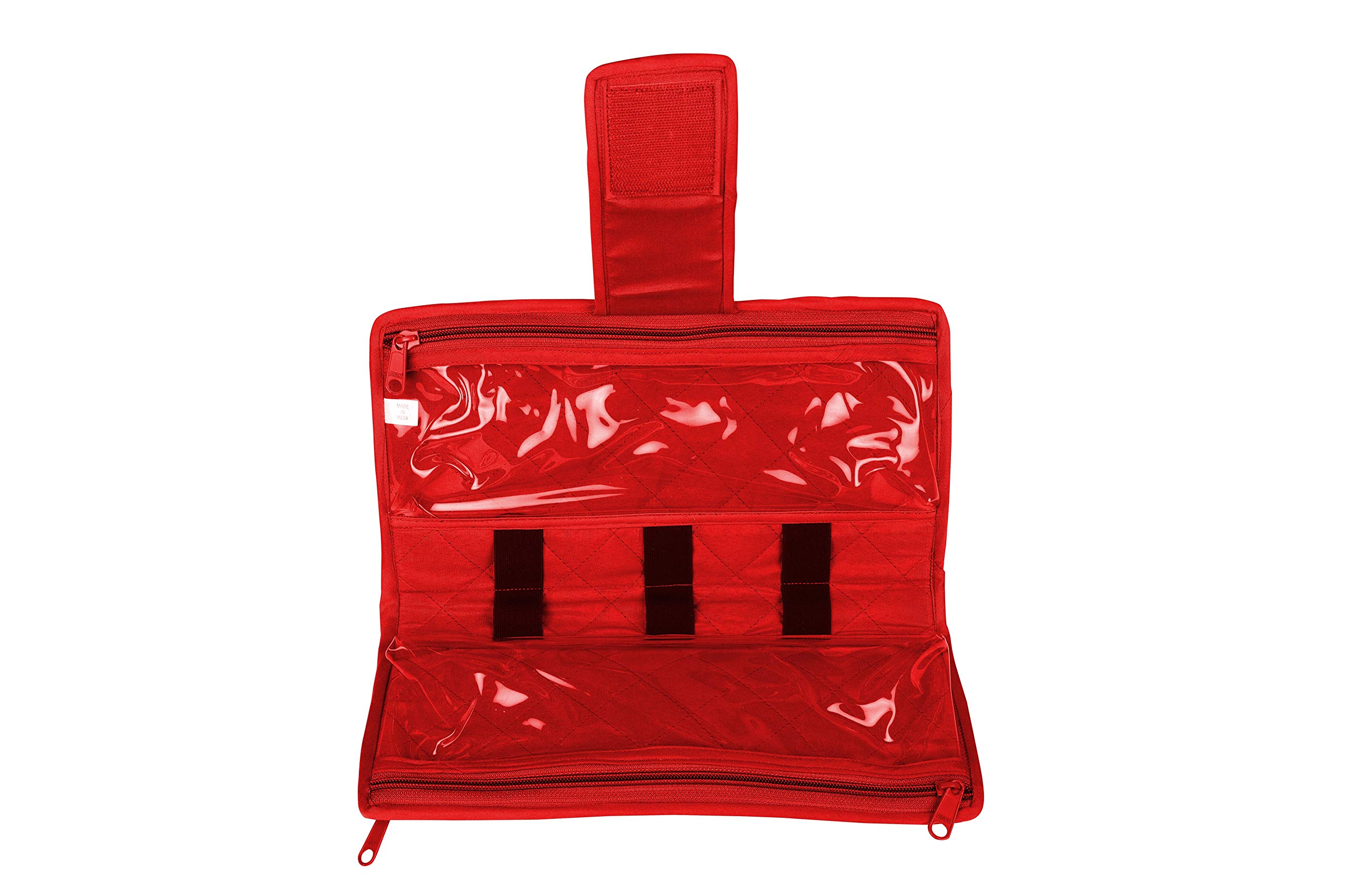 Yazzii Portable Thread Organizer for Sewing & Embroidery - Multifunctional Spool Holder with Storage for Floss, Needles & Sewing Supplies - Perfect for Travel, Classes, Craft Groups & DIY Projects (Red)