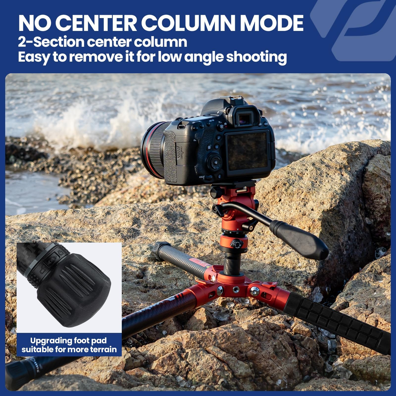 Fotopro X-Aircross 3 Video 62 Inch Lightweight Carbon Fiber Tripod with Fluid Head - 2.35lbs Ultralight Professional Camera Tripod for DSLR, Mirrorless, Camcorder - Perfect for Travel, Vlogging, Photography & Outdoor Shooting