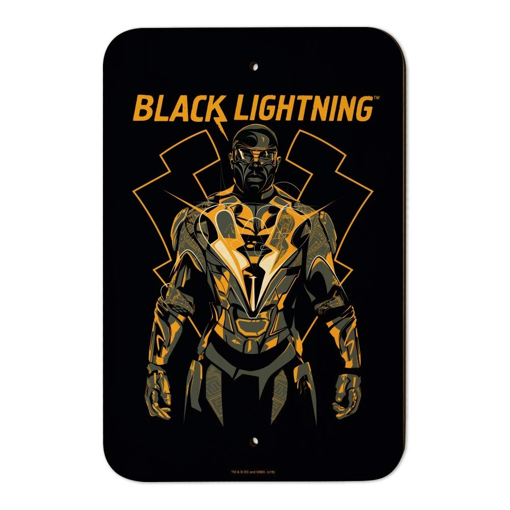 Black Lightning Graphic Sign for Home, Office & Business - Modern Wall Art Decor for Living Room, Workspace & Retail Stores