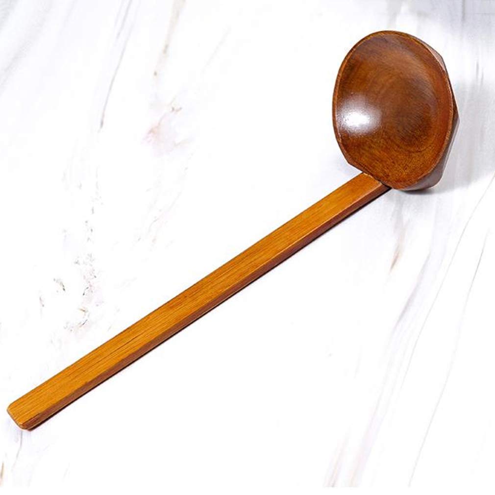 Premium Wooden Soup Spoon - NIKOLay Tortoise Shell Design Ramen & Hotpot Utensil - Ideal for Asian Cuisine, Soup Serving & Kitchen Cooking Accessories