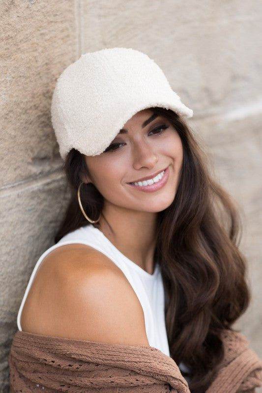 Cozy Boucle Sherpa Teddy Bear Knit Ball Cap - Winter Warm Beanie Hat for Women & Men - Perfect for Outdoor Activities, Hiking, and Cold Weather Fashion