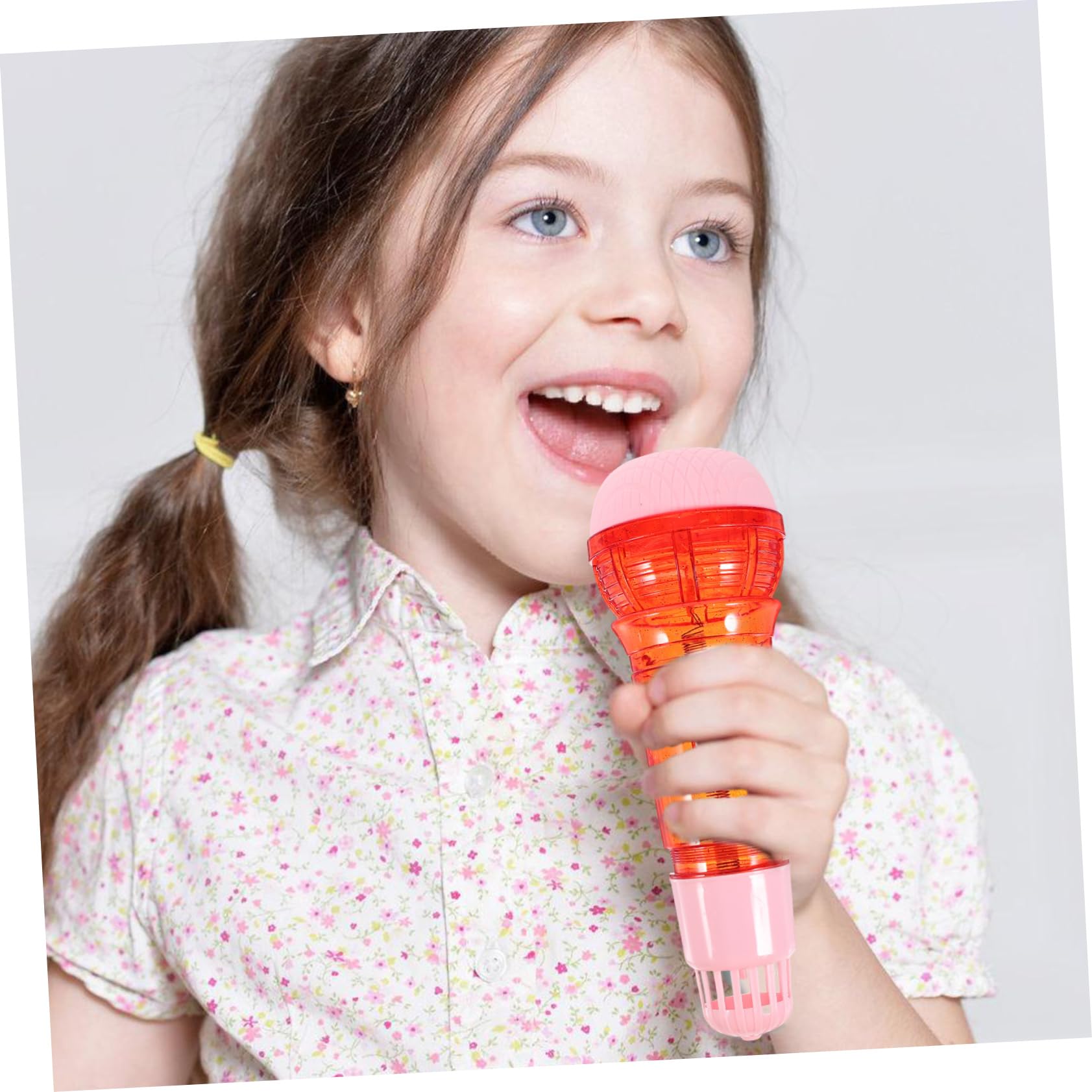 ORFOFE Kids Echo Microphone Toy - Red Plastic Fake Microphone for Toddlers & Babies - Fun Singing & Karaoke Play for Boys & Girls - Perfect for Birthday Gifts & Pretend Play