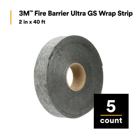 3M Fire Barrier Ultra GS Wrap Strip - Fireproof Sealant for Electrical and HVAC Pipes - Ideal for Commercial Buildings and Industrial Applications