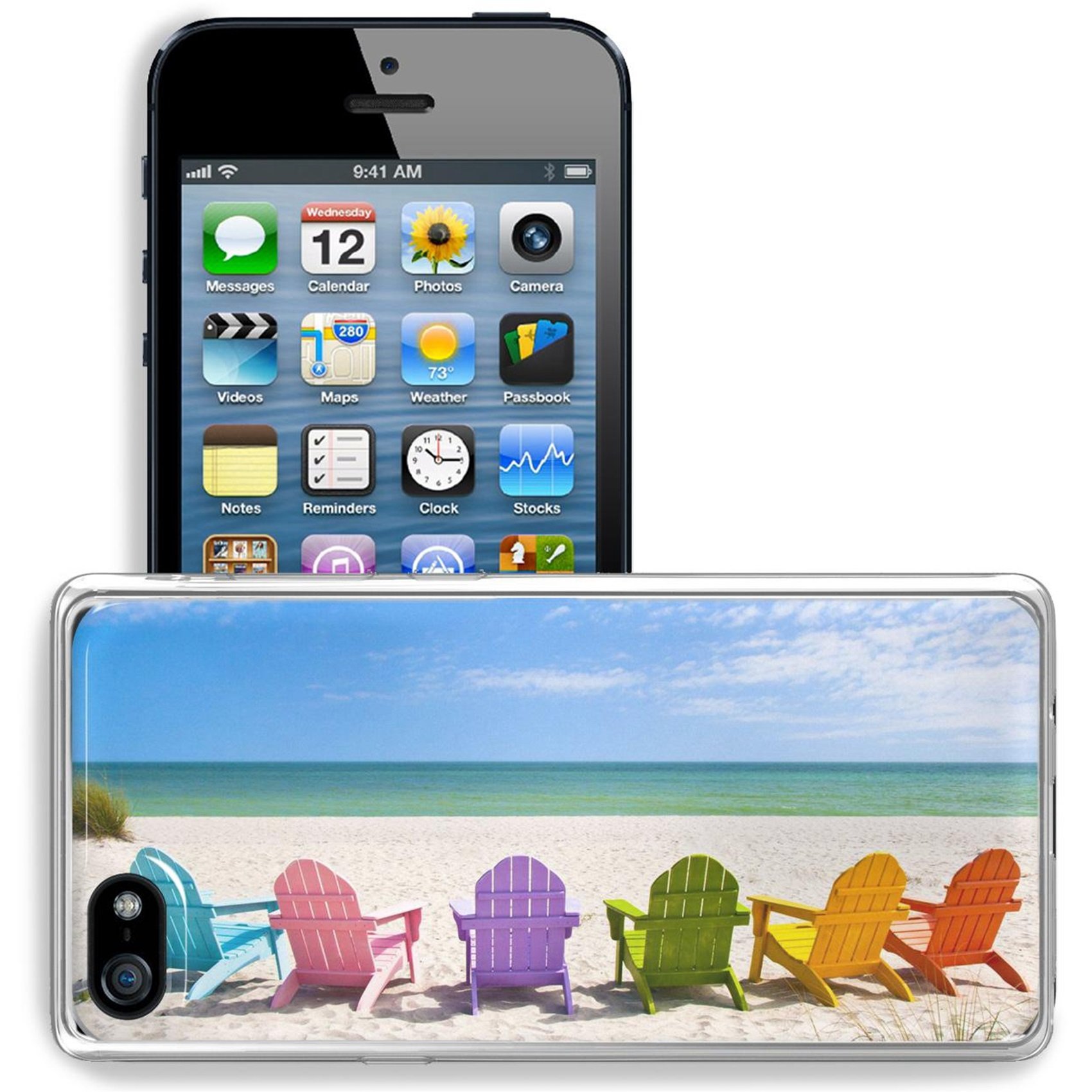 Premium Clear TPU Rubber Silicone Case for iPhone 5/5S/SE - Shockproof Slim Soft Bumper Protective Cover - Perfect for Travel, Beach Vacation & Outdoor Activities