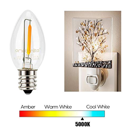 Emotionlite C7 Candelabra LED Light Bulbs - E12 Base, 4W 5W 6W 7W (Incandescent Equivalent), 5000K Neutral White, Clear - 8 Pack - Perfect for Chandeliers, Night Lights, and Decorative Lighting