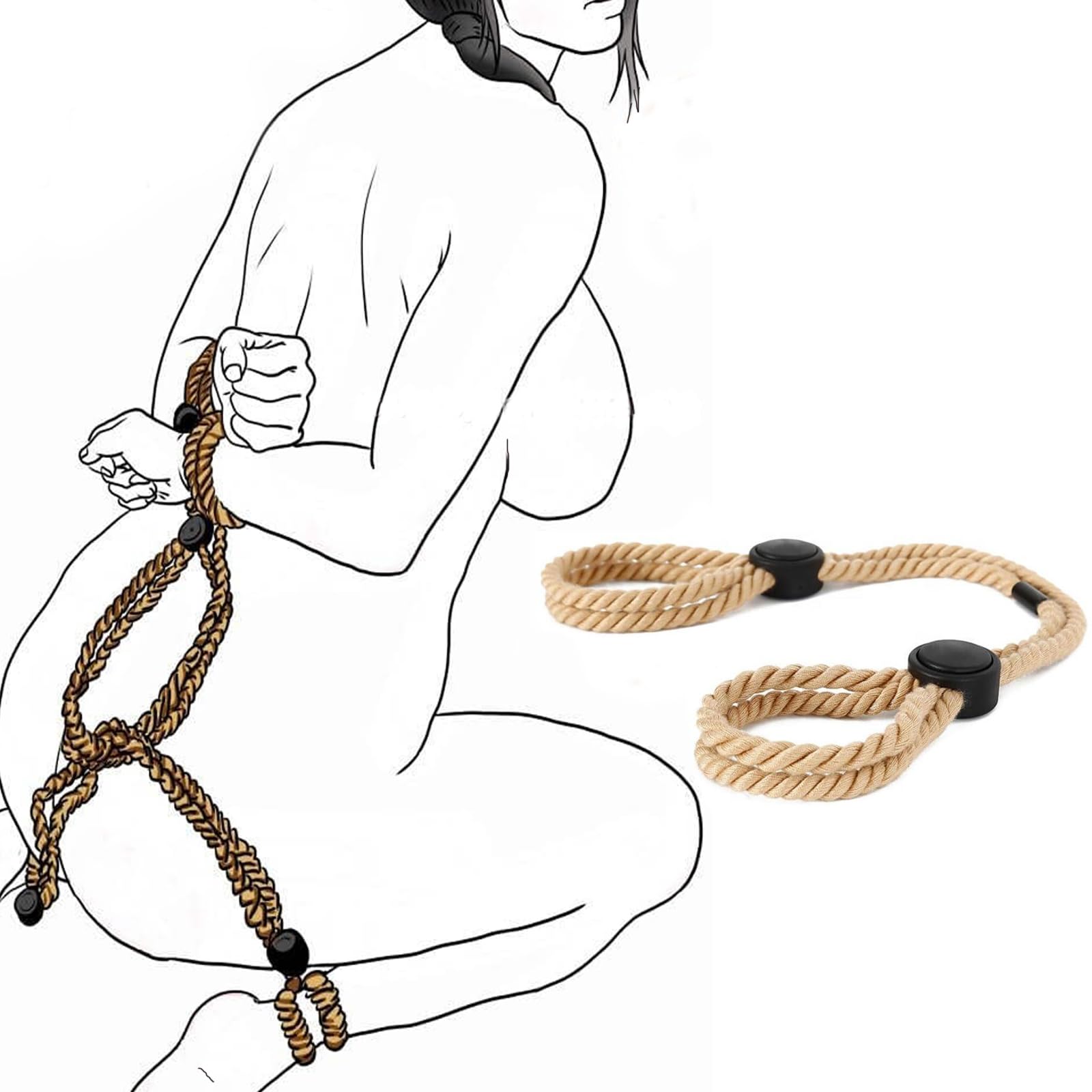 Premium BDSM Bondage Kit - Adjustable Restraints, Leg Straps & Handcuffs for Couples | Beginner-Friendly Adult Toys for Spicing Up Bedroom Play & Role Play Scenes
