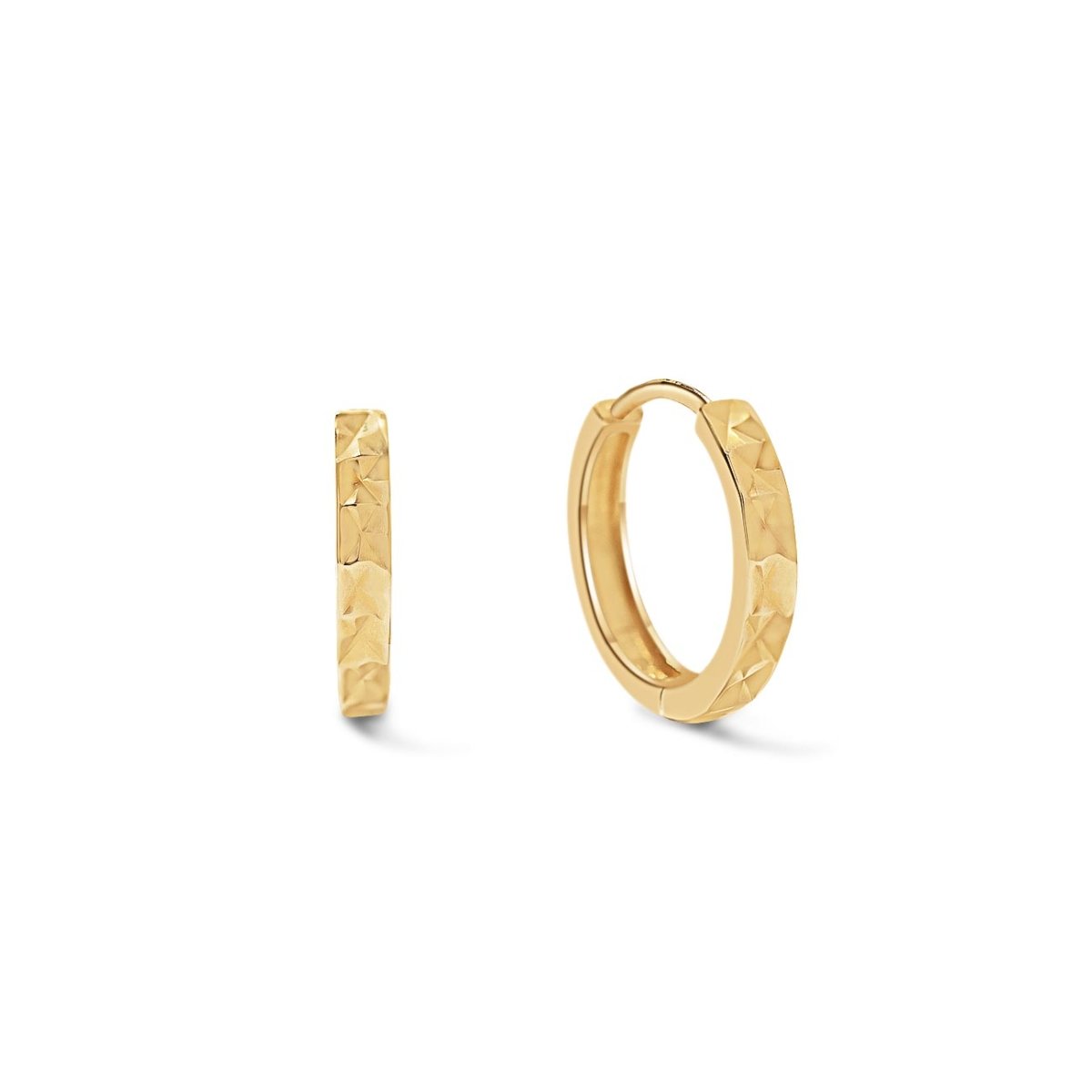 Diamond Cut Huggie Hoop Earrings for Women - Dainty & Thin Gold Huggies for Everyday Wear | Perfect for Work, Date Night & Casual Outfits