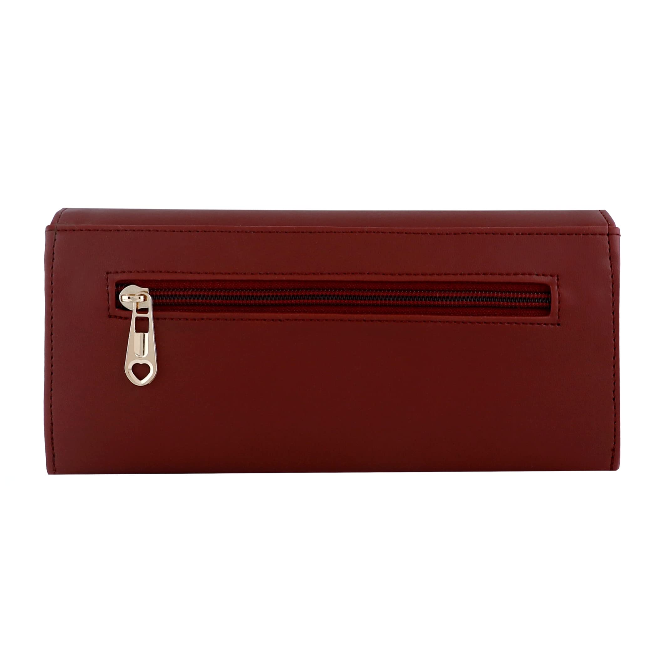 ALSU Women's Hand Wallet Purse Clutch with Phone Pocket, 4 Card Slots & Coin Pockets - Smooth Leather Material (Maroon) - Perfect for Parties, Weddings & Evening Events