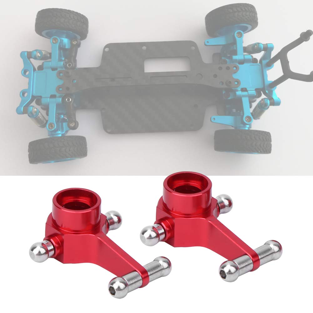 Upgraded Red Aluminum Alloy Front Steering Cups (2 Pcs) for WLtoys K969/K979/K989/K999 1/28 RC Cars - Durable Metal Replacement Parts - Perfect for Off-Road Racing & Drifting Performance
