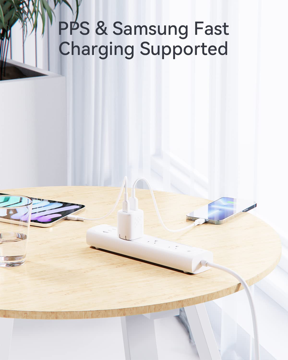 VOLTME 30W GaN III Fast USB-C Wall Charger with Foldable Plug - Dual Port Compact Charger for iPhone 16/15/14/13/12, Galaxy S24/S23, Pixel 6 Pro & iPad - Perfect for Travel, Home & Office Use (White)