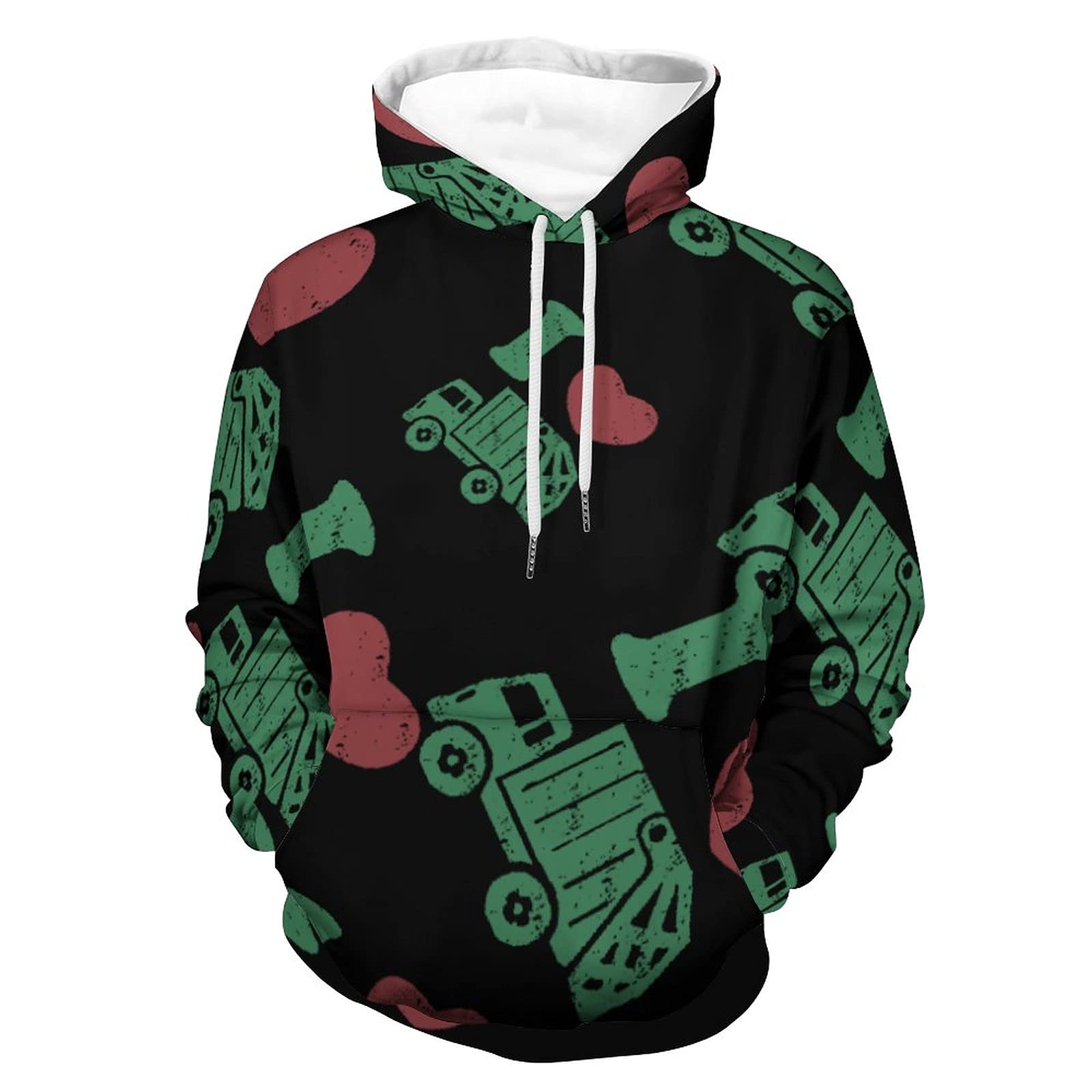 Unisex Garbage Truck Print Hooded Sweatshirt - Soft Pullover Hoodie with Kangaroo Pocket for Men & Women | Perfect for Casual Wear, Sports & Outdoor Activities