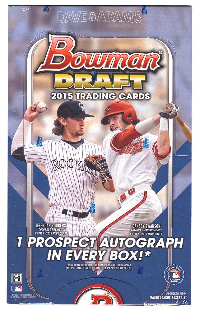 2015 Bowman Draft Picks Baseball Cards Hobby Box - 24 Packs/Box (7 Cards Each) with 1 Guaranteed Autograph - Rookie Inserts, Parallels & Die Cuts - Perfect for Collectors, Investors & Fantasy Baseball Fans - Official Release Date 11/25/2015