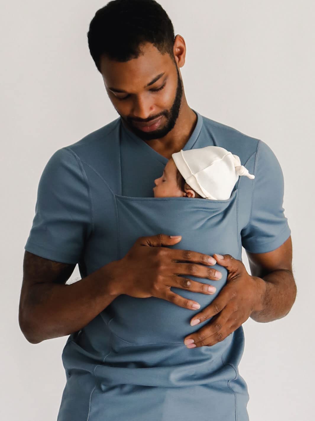 Lalabu Dad Shirt - Hands-Free Baby Carrier for Fathers with Kangaroo Pouch | Safe & Comfortable Newborn Carrier (Up to 15 lbs) | CPSC Certified | Perfect for Bonding, Walks & Daily Activities