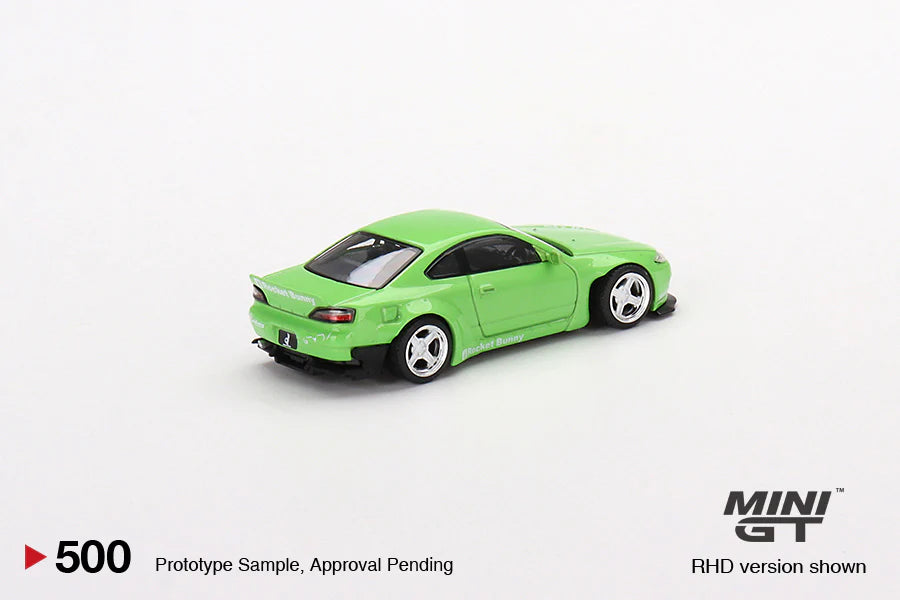 MINIGT 1:64 Scale Nissan Silvia S15 Pandem Rocket Bunny Diecast Model Car - Green - Collectible Toy for Display, Racing Games & Car Enthusiasts
