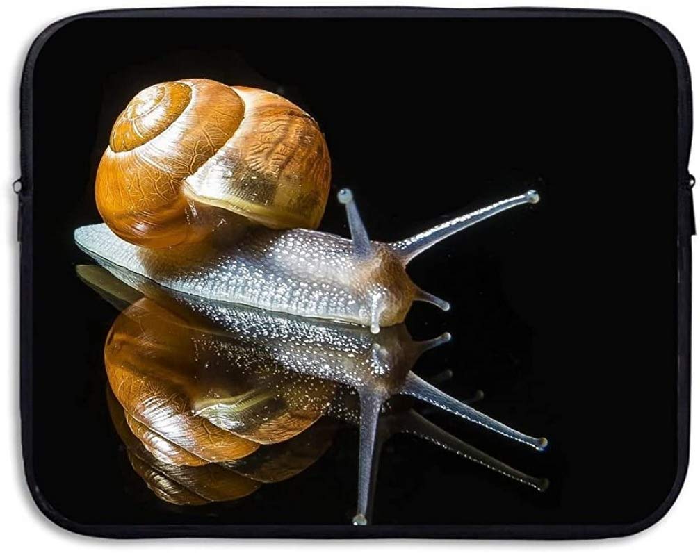 15 Inch Laptop Sleeve Case - Soft Protective Cover for Notebook Computers - Black Snail Animal Design - Perfect for Work, School & Travel