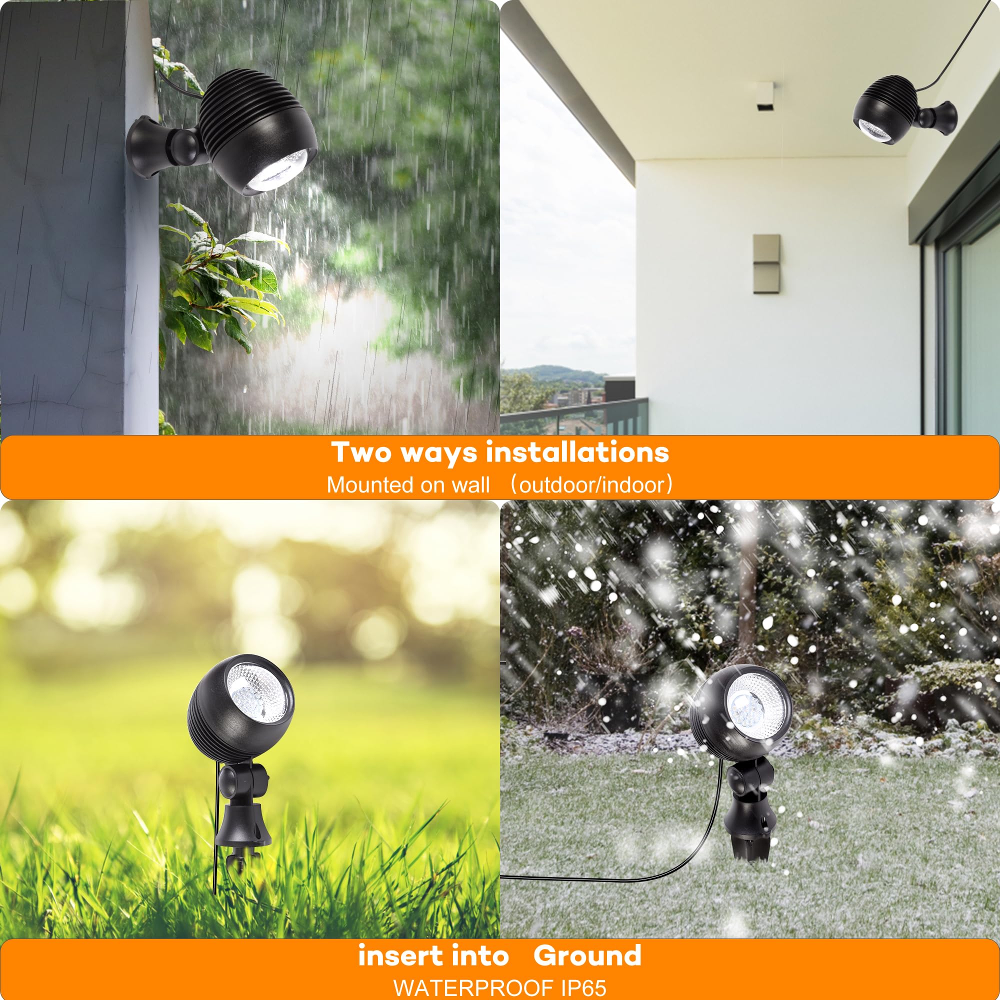 SUNLONG Solar Outdoor Spot Lights - Waterproof Solar Landscape Lighting for Yard, Garden, Pathway & Trees (Natural White) | Perfect for Patio, Driveway & Flag Decorations
