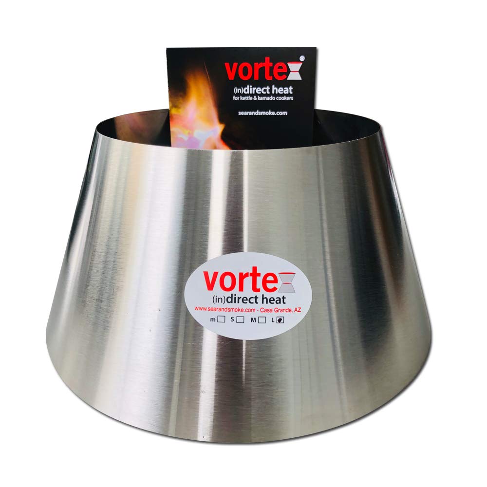 Original Large BBQ Vortex™ Charcoal Grill Accessory Cone for Big Green Egg XL, Jumbo Joe & UDS 55 Gallon - Heavy Duty USA Made Grill Tool for Direct Cooking - Perfect for Smoking, Roasting & Searing Meats