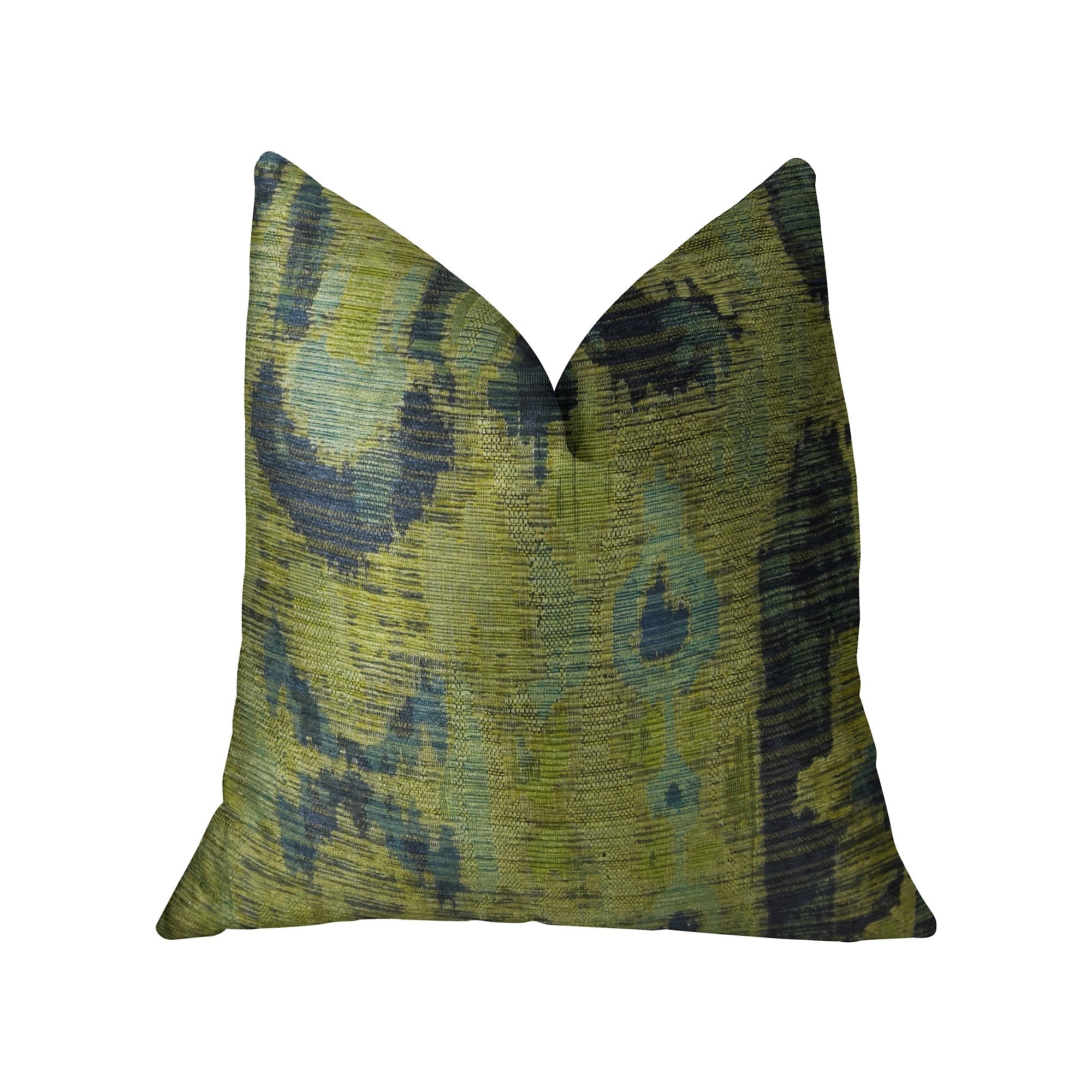 Plutus Bear Canyon Handmade Throw Pillow 26x26 Inches - Soft Decorative Cushion Cover for Sofa, Bed, Living Room - Green Navy Blue Bohemian Style Home Decor