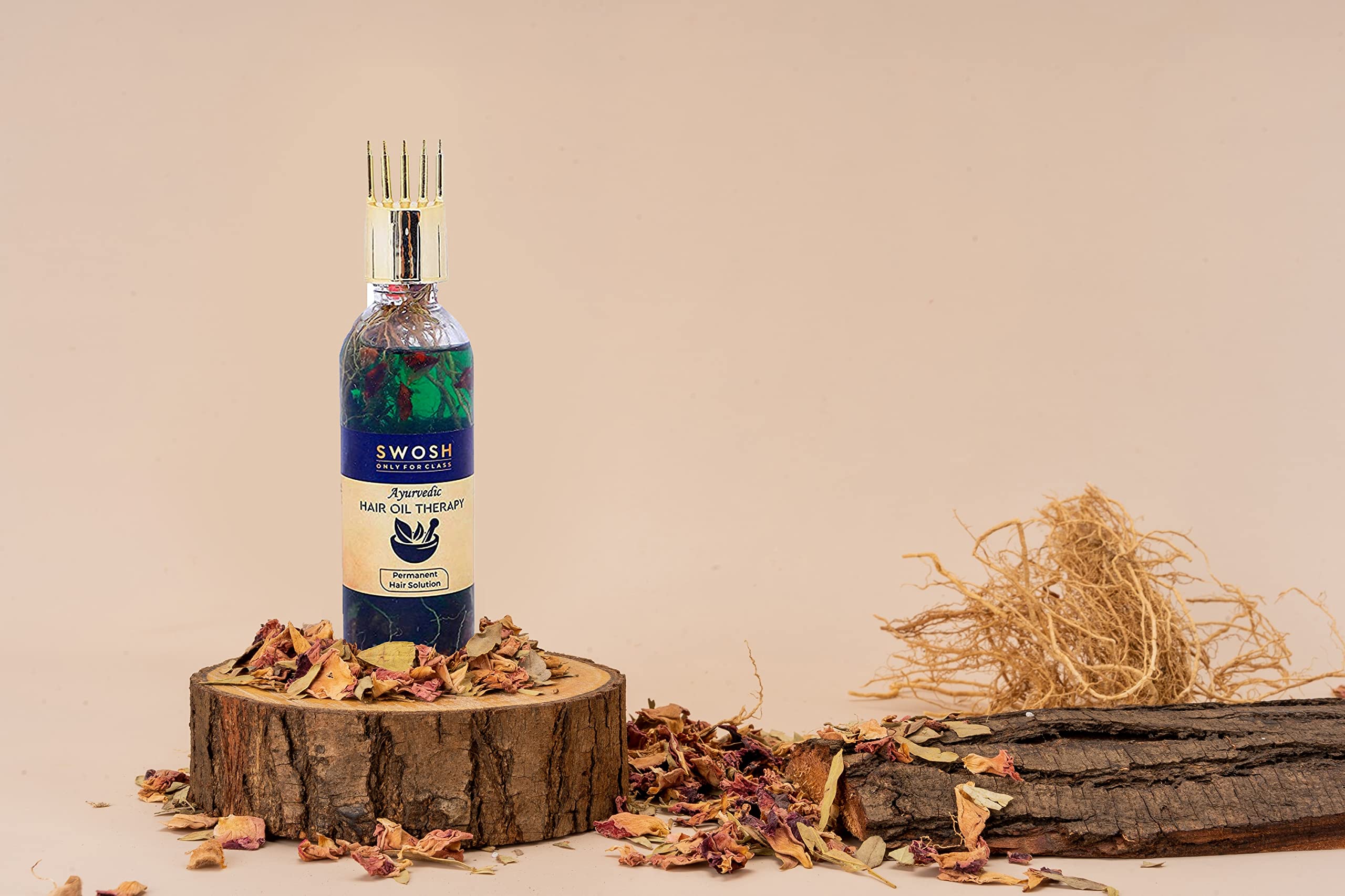 SWOSH 100% Ayurvedic Hair Oil with Bhringraj & Amla - Natural Hair Growth Treatment to Reduce Hair Loss | Paraben, Sulfate & Silicone Free | 100ml | Perfect for Daily Hair Care & Scalp Massage