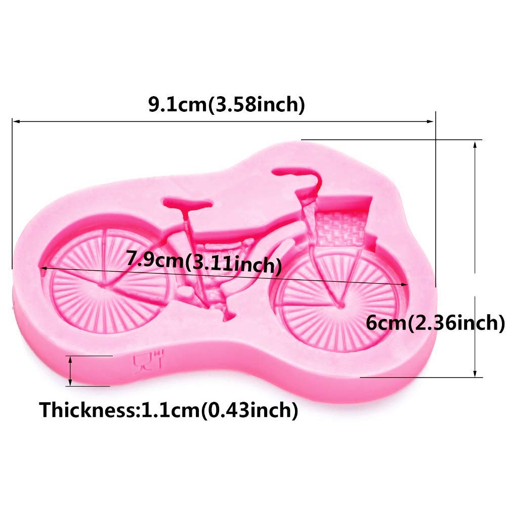 Paris Bicycle Bike Silicone Fondant Mold - Chocolate Candy Gumpaste Sugarcraft Cake Decorating Tool for Baking, Wedding & Birthday Cakes - Perfect for DIY Cake Toppers, Cupcakes and Dessert Decorations