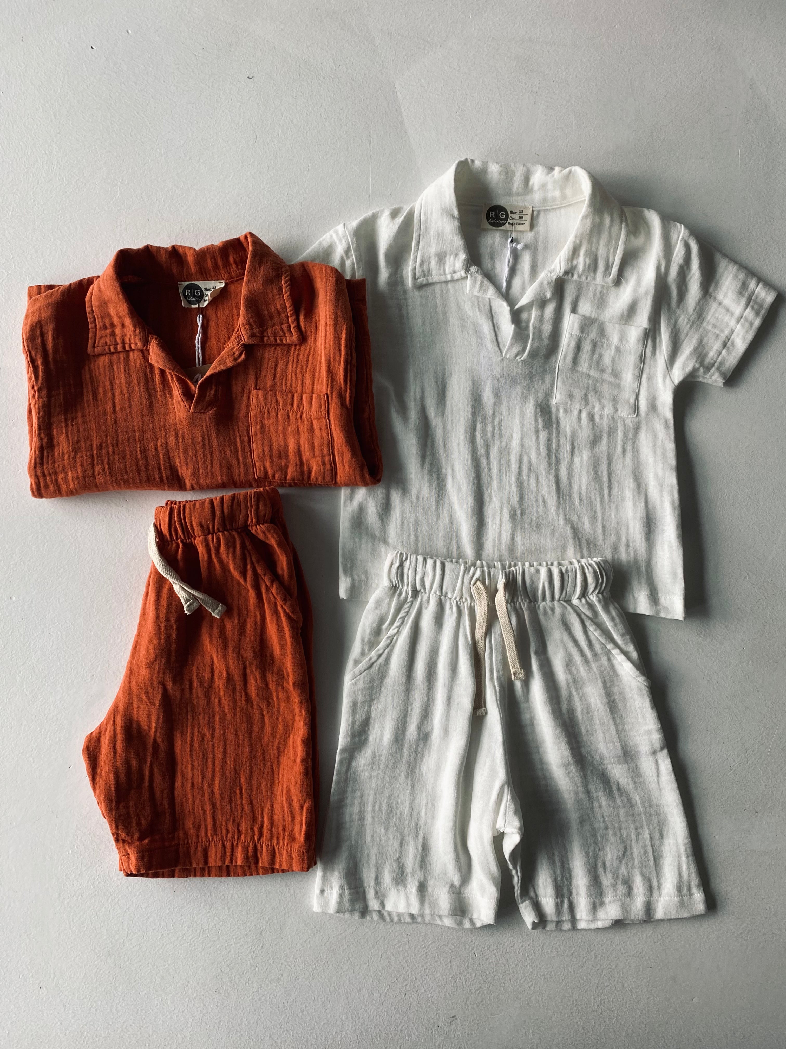 Baby Muslin T-Shirt and Shorts Set - Soft & Breathable Cotton Outfit for Newborns & Toddlers - Perfect for Playtime, Daycare & Summer Adventures